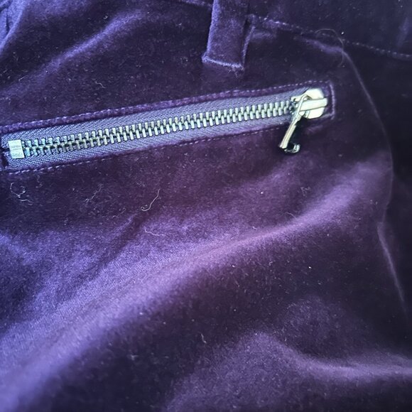 NWOT Chico’s Black Label Women’s Purple Velour Zipper Statement Pants Size S - Picture 10 of 14